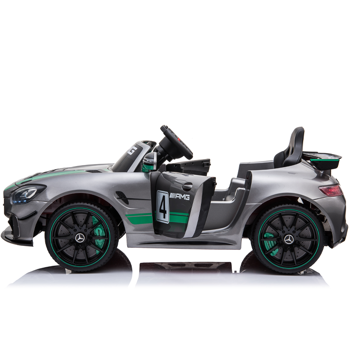 Kids Electric Ride On Car Mercedes GT4 AMG Silver Gloss - Image 9