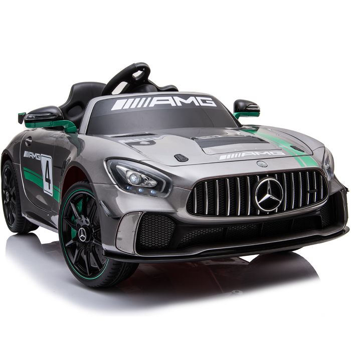 Kids Electric Ride On Car Mercedes GT4 AMG Silver Gloss - Image 4