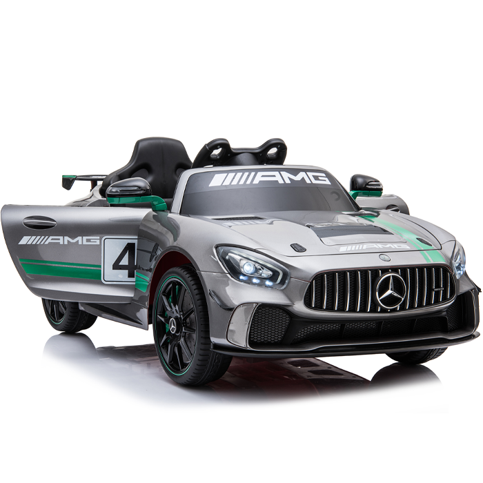 Kids Electric Ride On Car Mercedes GT4 AMG Silver Gloss - Image 5