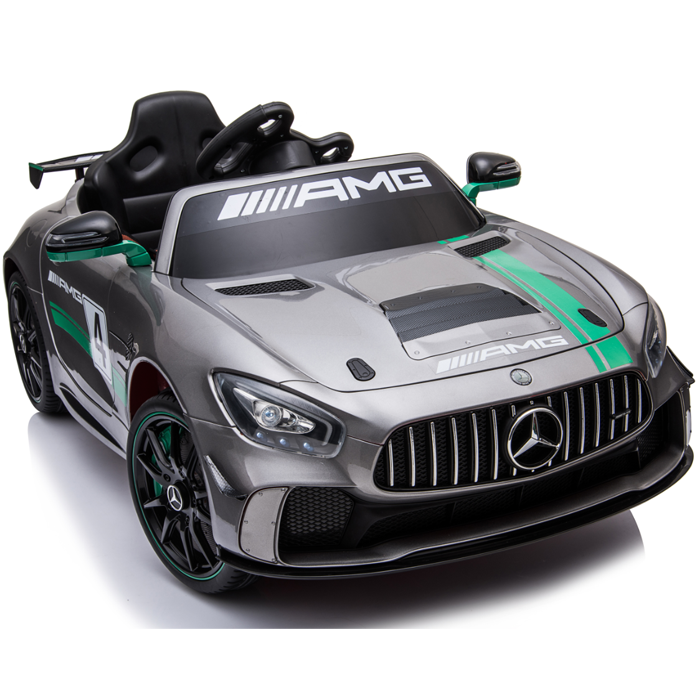 Kids Electric Ride On Car Mercedes GT4 AMG Silver Gloss - Image 3